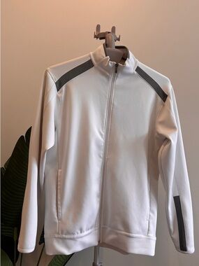 Antigua White Performance Jacket with Gray Accents